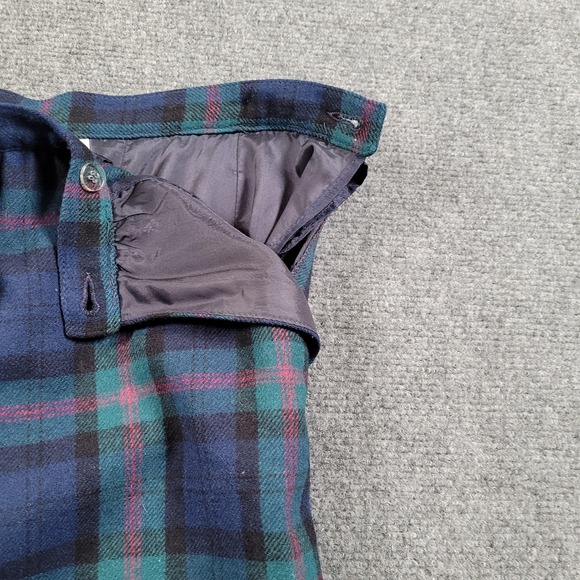 Vintage Pendleton Skirt Small Petite Black Watch Tartan Plaid Wool Made USA 80s - Picture 7 of 10
